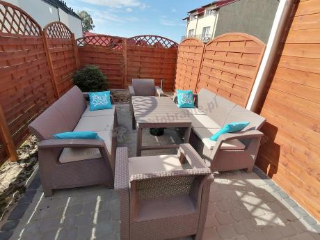 Komplet ogrodowy z podnoszonym stołem cappuccino