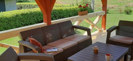 Komplet ogrodowy z podnoszonym stołem cappuccino