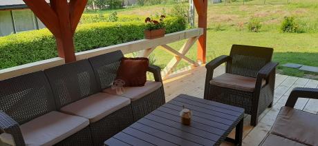 Komplet ogrodowy z podnoszonym stołem cappuccino