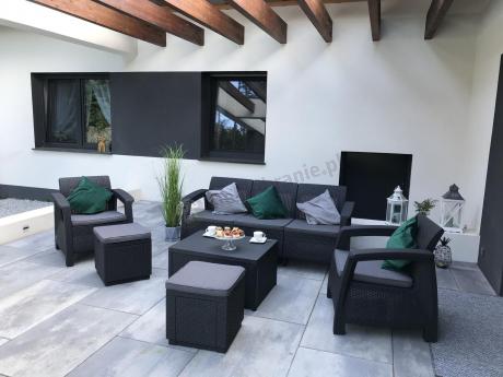 Komplet ogrodowy Corfu Set Box Max z pufami