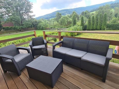 Komplet ogrodowy Corfu Set Box Max z pufami
