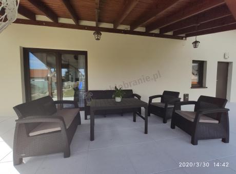 Komplet ogrodowy Corfu Set Lyon z regulowanym stolikiem Brązowy