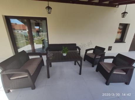 Komplet ogrodowy Corfu Set Lyon z regulowanym stolikiem Brązowy