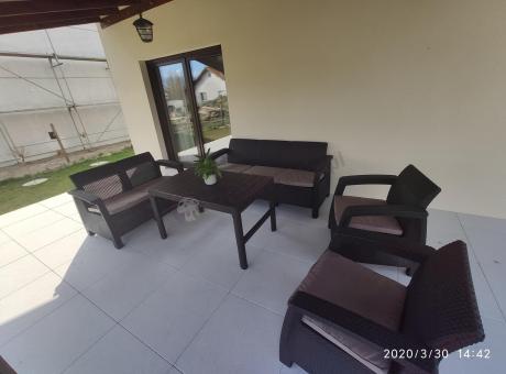 Komplet ogrodowy Corfu Set Lyon z regulowanym stolikiem Brązowy