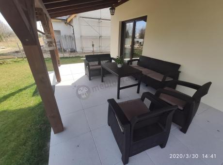 Komplet ogrodowy Corfu Set Lyon z regulowanym stolikiem Brązowy