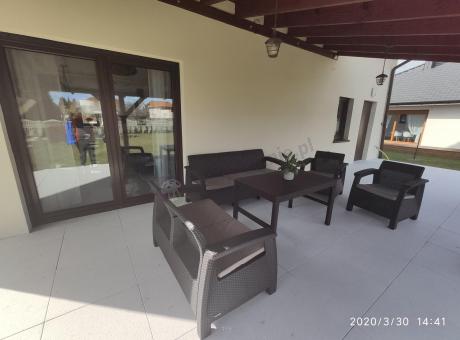 Komplet ogrodowy Corfu Set Lyon z regulowanym stolikiem Brązowy