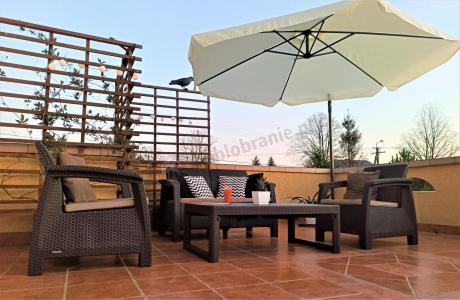 Komplet ogrodowy Corfu Set Lyon z regulowanym stolikiem Brązowy