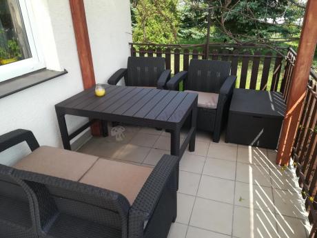 Komplet ogrodowy Corfu Set Lyon z regulowanym stolikiem Brązowy