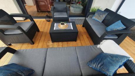 Komplet ogrodowy Corfu Triple Box grafit