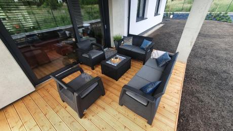 Komplet ogrodowy Corfu Triple Box grafit