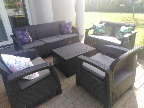 Komplet ogrodowy Corfu Triple Box grafit