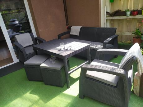 Komplet ogrodowy Corfu Triple Box grafit