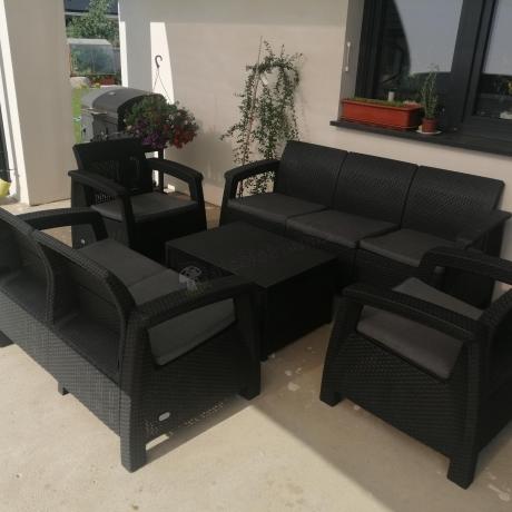 Komplet ogrodowy Corfu Triple Box grafit