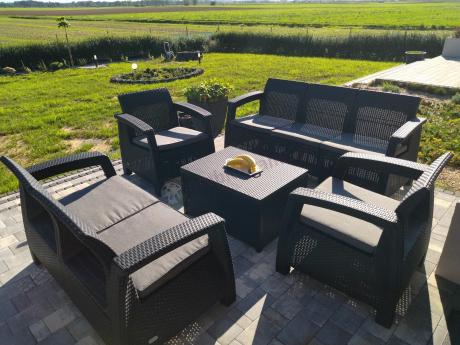 Komplet ogrodowy Corfu Triple Box grafit