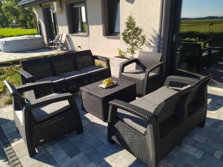 Komplet ogrodowy Corfu Triple Box grafit