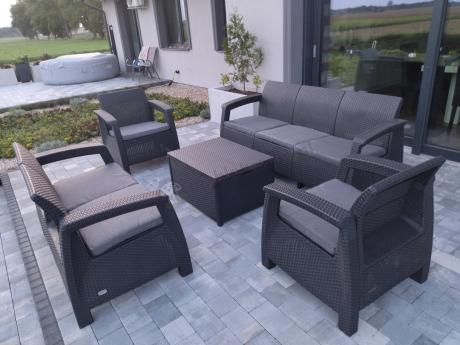 Komplet ogrodowy Corfu Triple Box grafit