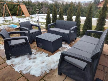 Komplet ogrodowy Corfu Triple Box grafit