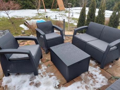 Komplet ogrodowy Corfu Triple Box grafit