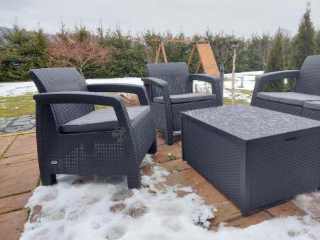 Komplet ogrodowy Corfu Triple Box grafit