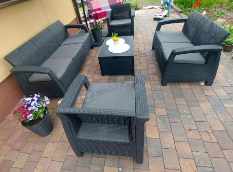 Komplet ogrodowy Corfu Triple Box grafit