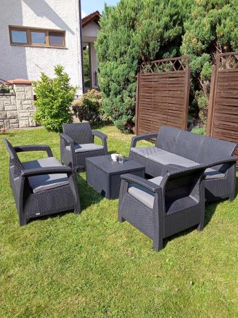 Komplet ogrodowy Corfu Triple Box grafit