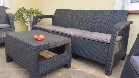 Komplet ogrodowy Corfu Triple Box grafit
