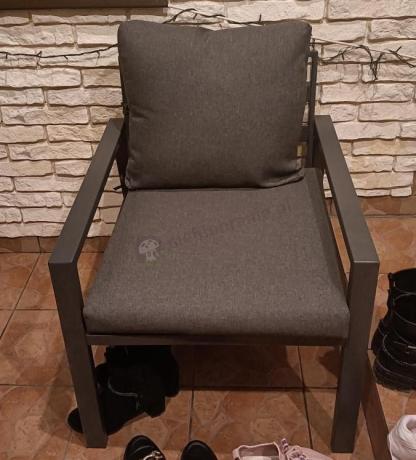 Komplet ogrodowy metalowy z narożnikiem, fotelem i pufami - Sodor Corner XL - Dark Grey