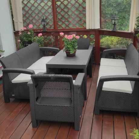 Komplet ogrodowy na taras dla 8 osób