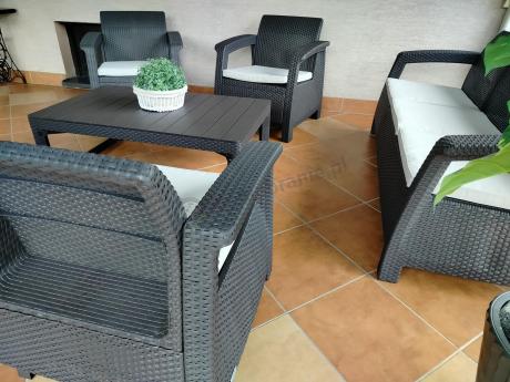 Komplet ogrodowy na taras dla 8 osób