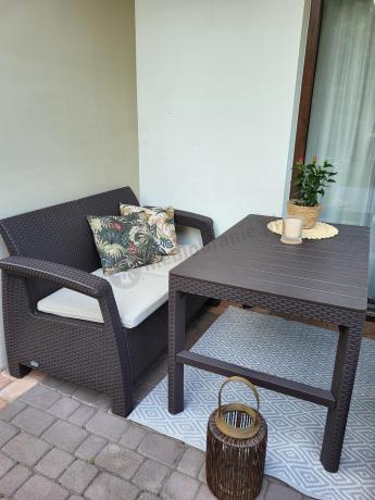 Komplet ogrodowy z regulowanym stolikiem Corfu Set Lyon brązowy