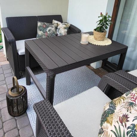 Komplet ogrodowy z regulowanym stolikiem Corfu Set Lyon brązowy