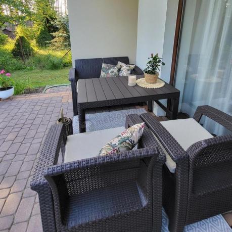 Komplet ogrodowy z regulowanym stolikiem Corfu Set Lyon brązowy