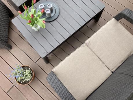 Komplet ogrodowy z regulowanym stolikiem Corfu Set Lyon brązowy