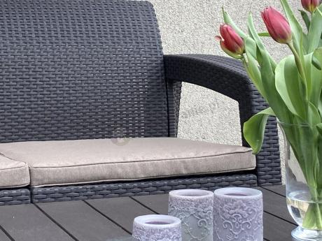 Komplet ogrodowy z regulowanym stolikiem Corfu Set Lyon brązowy