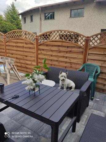 Komplet ogrodowy z regulowanym stolikiem Corfu Set Lyon brązowy