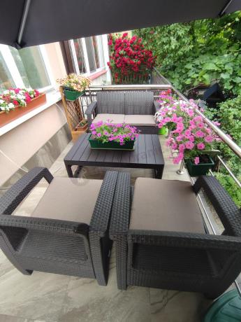 Komplet ogrodowy z regulowanym stolikiem Corfu Set Lyon brązowy