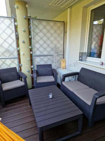 Komplet ogrodowy z regulowanym stolikiem Corfu Set Lyon brązowy