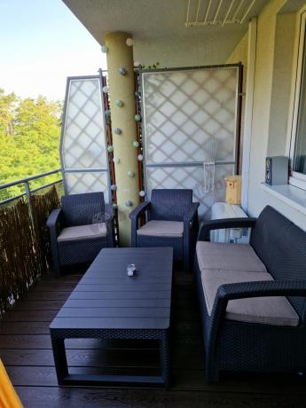 Komplet ogrodowy z regulowanym stolikiem Corfu Set Lyon brązowy