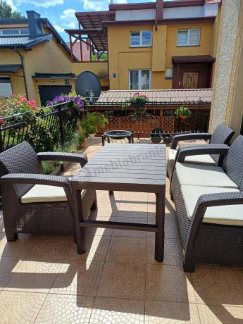 Komplet ogrodowy z regulowanym stolikiem Corfu Set Lyon brązowy