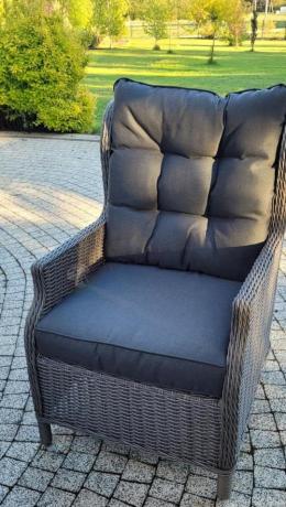 Komplet okrągły stół obiadowy 180cm + 8 foteli technorattan Laritto - Grey