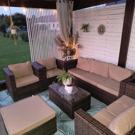 Komplet technorattanowy na 8 osób