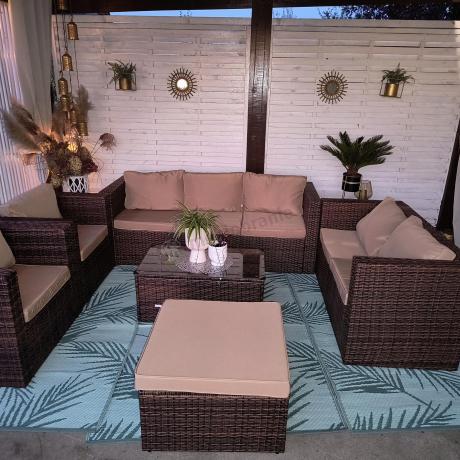 Komplet technorattanowy na 8 osób