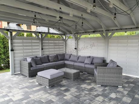 Komplet wypoczynkowy technorattan LIGURITO X Dark Grey + fotel