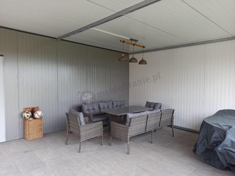Komplet z technorattanu ze stołem obiadowym Perata Grande Dark Grey