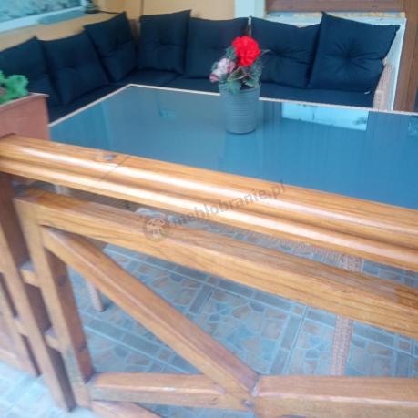 Mały narożnik ogrodowy 190x140cm + stół + pufy Torino Corner Yellow