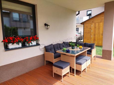 Mały narożnik ogrodowy 190x140cm + stół + pufy Torino Corner Yellow