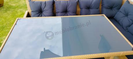 Mały narożnik ogrodowy 190x140cm + stół + pufy Torino Corner Yellow