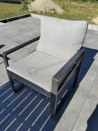 Meble dla 8 osób na taras - sofy 175cm, fotele, stół obiadowy 160cm - Panaon Grande LG