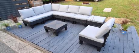 Meble modułowe do ogrodu dla 8 osób Elements grafit