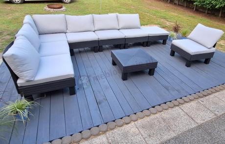 Meble modułowe do ogrodu dla 8 osób Elements grafit